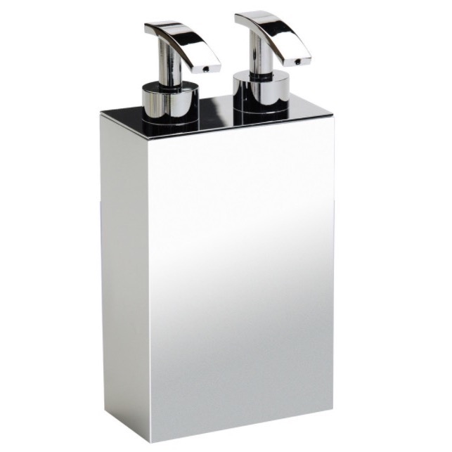 Windisch 90124-CR Square Wall Mounted Brass Soap Dispenser with Two Pump(s)
